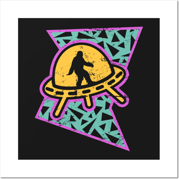 Rad 90s Pattern - Alien UFO & Bigfoot Wall Art by MeatMan